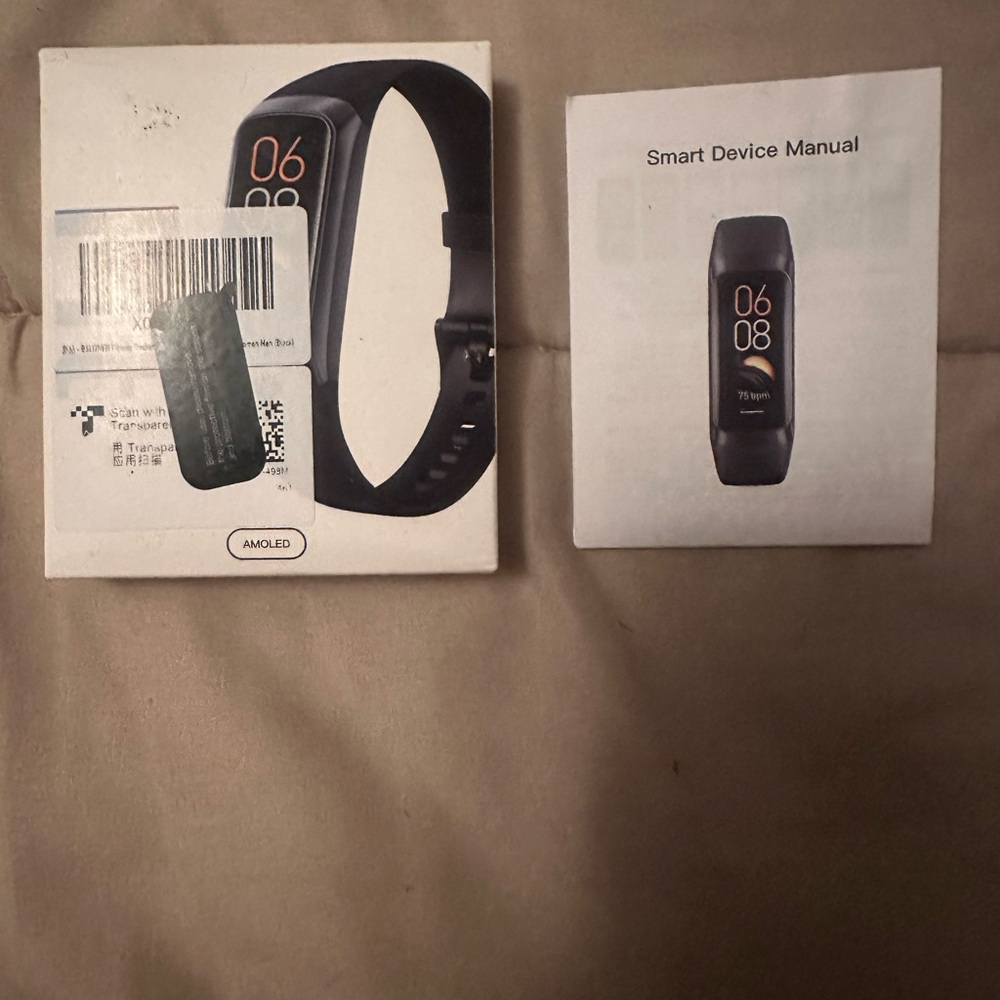 Smart Fitness Tracker with AMOLED Display - Black